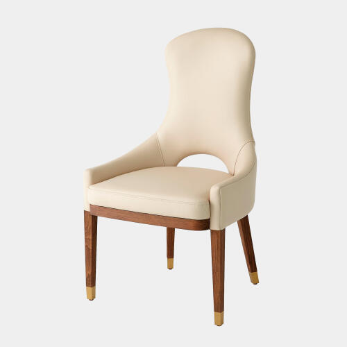 Nola Dining Chair-Ivory Leather