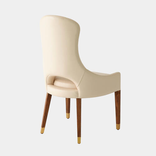 Nola Dining Chair-Ivory Leather