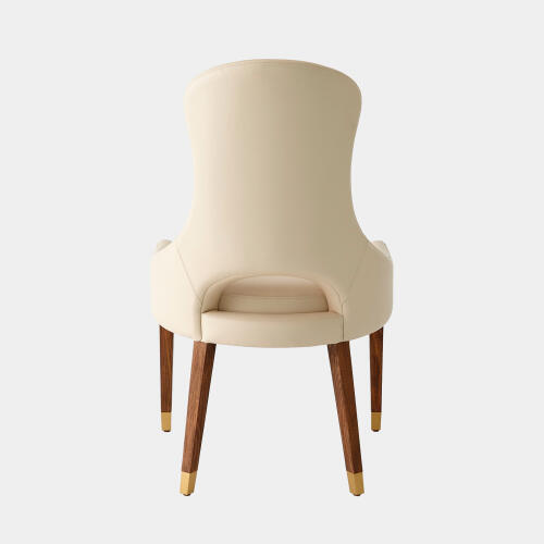 Nola Dining Chair-Ivory Leather
