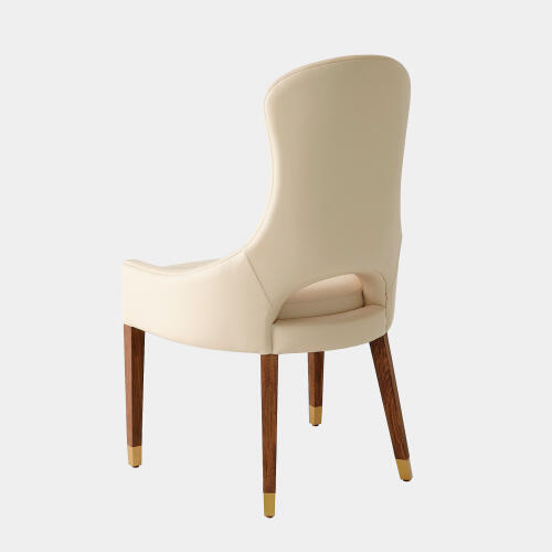 Nola Dining Chair-Ivory Leather