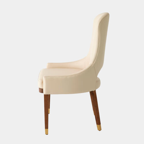 Nola Dining Chair-Ivory Leather