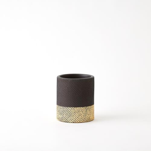 Java Vase-Matte Black/Gold Metallic