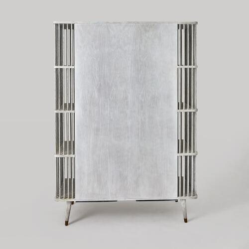Arbor Tall Cabinet-Whitewashed Finish