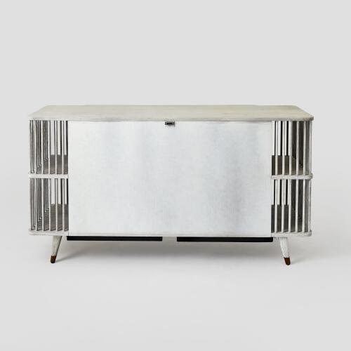 Arbor Media Cabinet-Whitewashed Finish