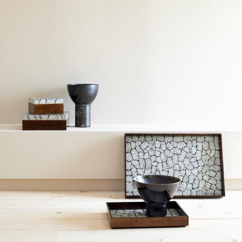 Sandler Eggshell Tray-Antique Gold Leaf-Sm