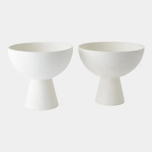 Florentina Footed Bowl-White