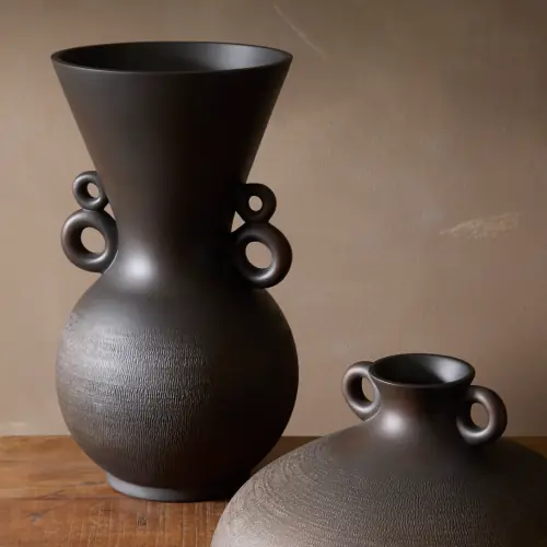 Ovid-Double Handle Vase-Oxide Texture