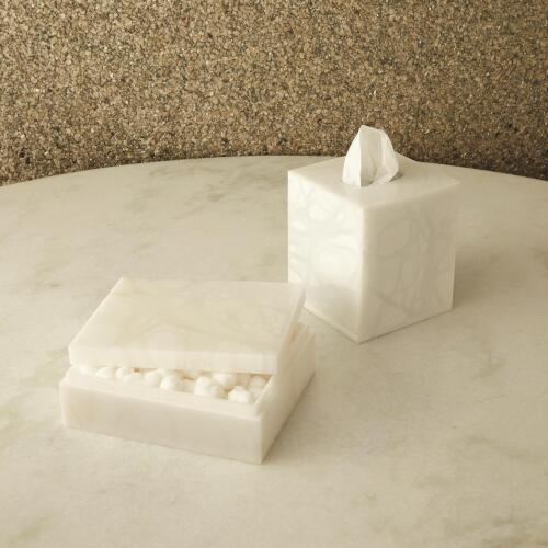 Alabaster Tissue Box