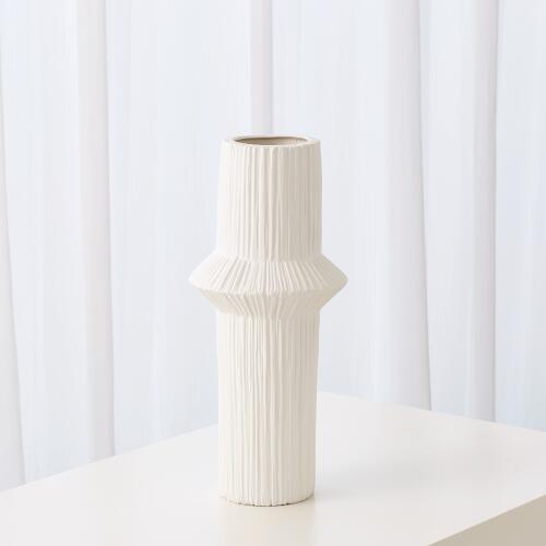 Ascending Ring Vase-Matte White