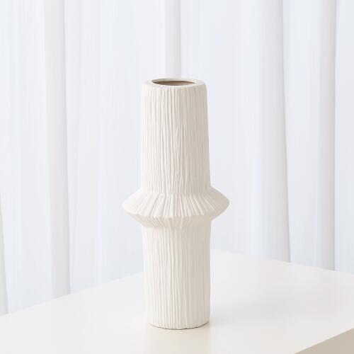 Ascending Ring Vase-Matte White
