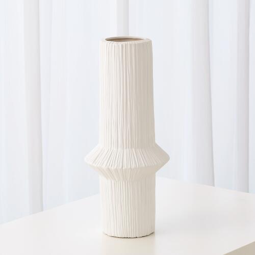 Ascending Ring Vase-Matte White