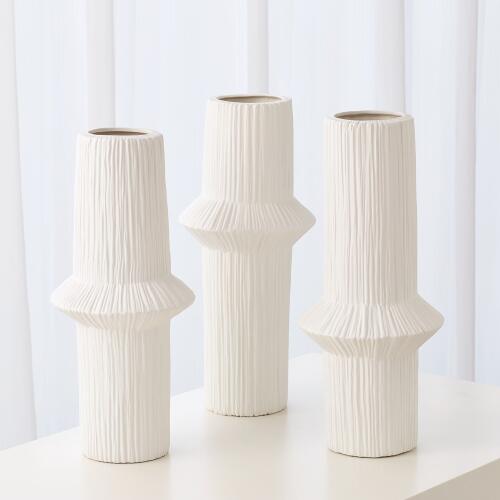 Ascending Ring Vase-Matte White-Low