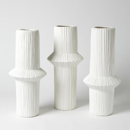 Ascending Ring Vase-Matte White-Low