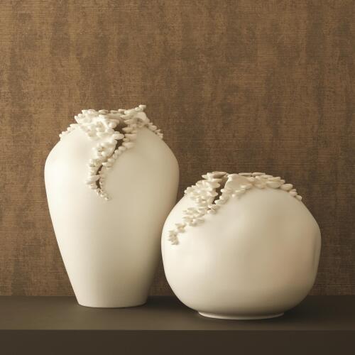 Cascading Reef Vase-White-Short