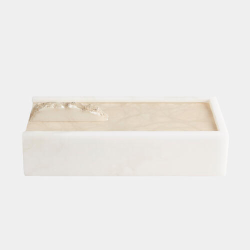Roccia Alabaster Rectangle Box w/Finial