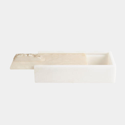 Roccia Alabaster Rectangle Box w/Finial