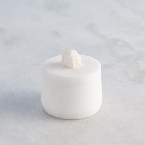 Alabaster Tapered Round Box w/Rock Finial