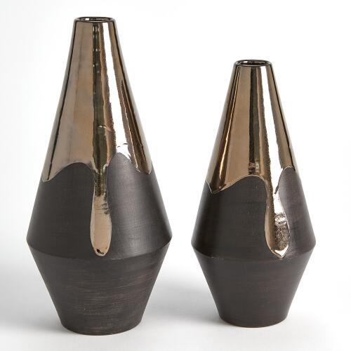 Gilded Dip Vase-Platinum Bottom