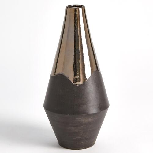 Gilded Dip Vase-Platinum Bottom