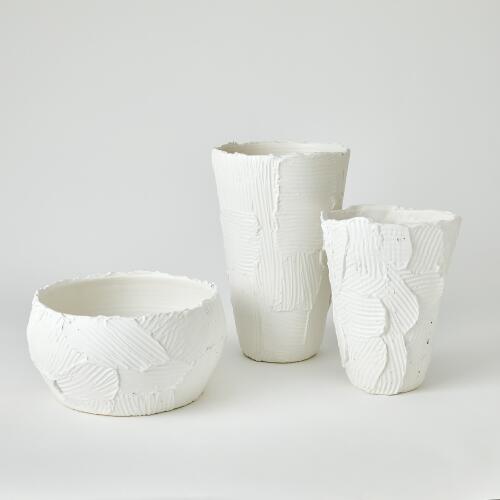 Chip Vase-Matte White