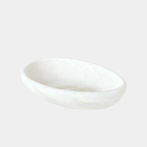 Oblique Alabaster Bowl-White