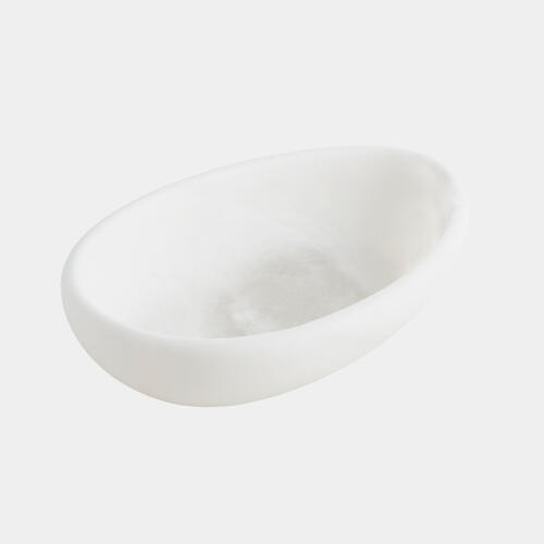 Oblique Alabaster Bowl-White