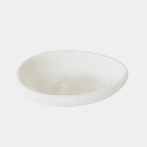 Oblique Alabaster Bowl-White
