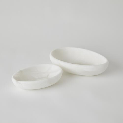 Oblique Alabaster Bowl-White