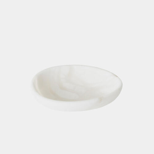 Oblique Alabaster Bowl-White
