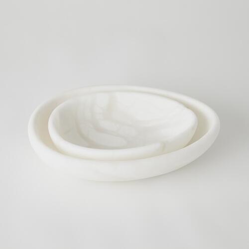 Oblique Alabaster Bowl-White