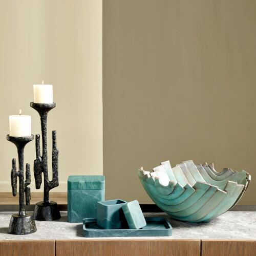 Raggio Alabaster Tray-Black/Green