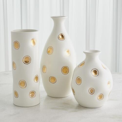 Dimples Vase-White