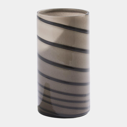 Twirl Vase-Amber/White