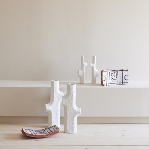 Tiered Trunk Vase-Matte White