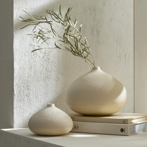 Mottled Bulb Vase-Ivory