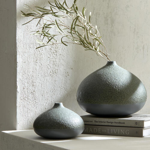 Mottled Bulb Vase-Crater