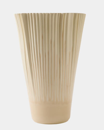 Pleated Vase-Drip Cream