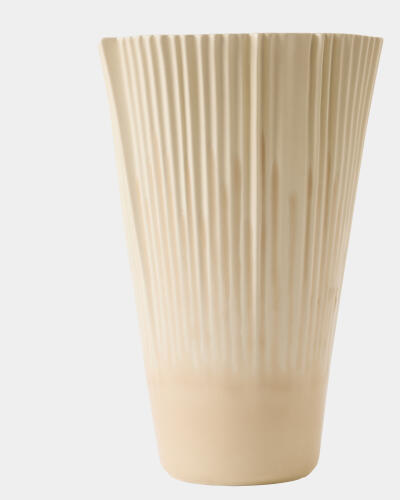 Pleated Vase-Drip Cream