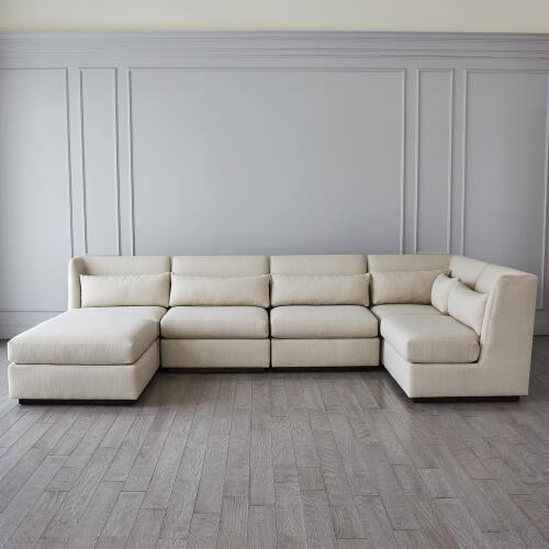 Alder Sectional Ottoman-Muslin