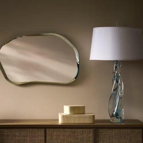 Ocean Twist Lamp w/Silk Shade