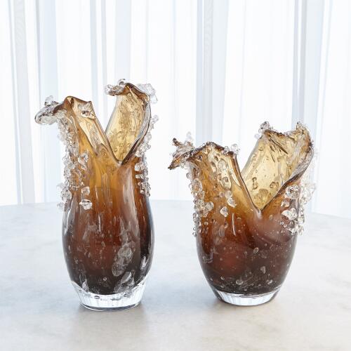 Dual Wave Vase-Tobacco