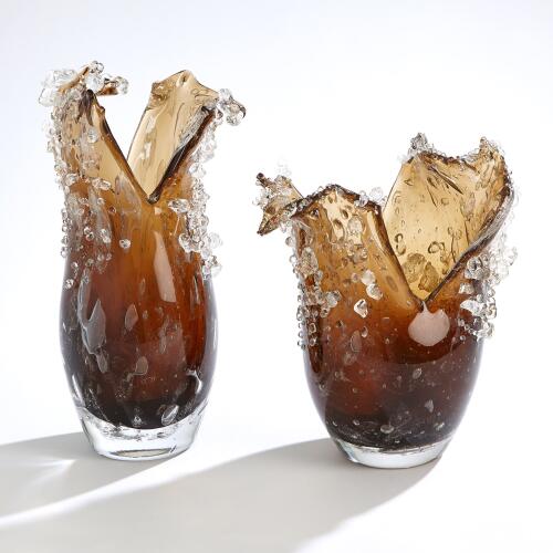 Dual Wave Vase-Tobacco