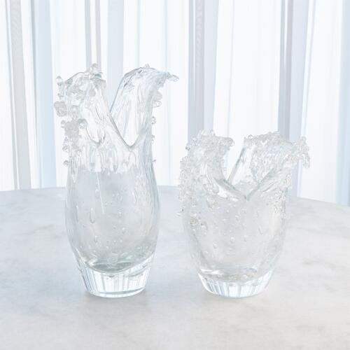 Dual Wave Vase-Clear