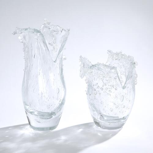 Dual Wave Vase-Clear