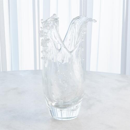 Dual Wave Vase-Clear