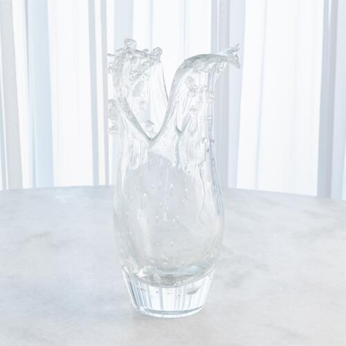 Dual Wave Vase-Clear