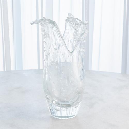 Dual Wave Vase-Clear