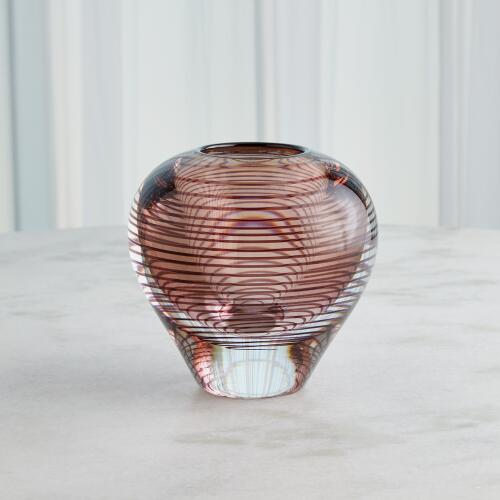 Spiraled Vase-Amber-Lg