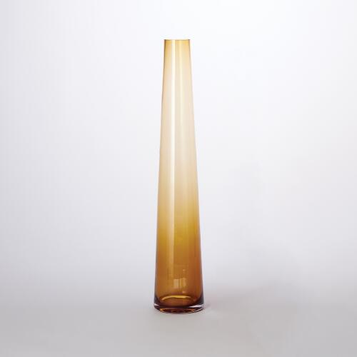 Glass Tower Vase-Amber