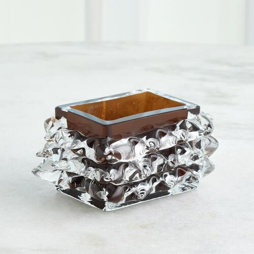 Porcupine Vase-Dark Amber-Tall